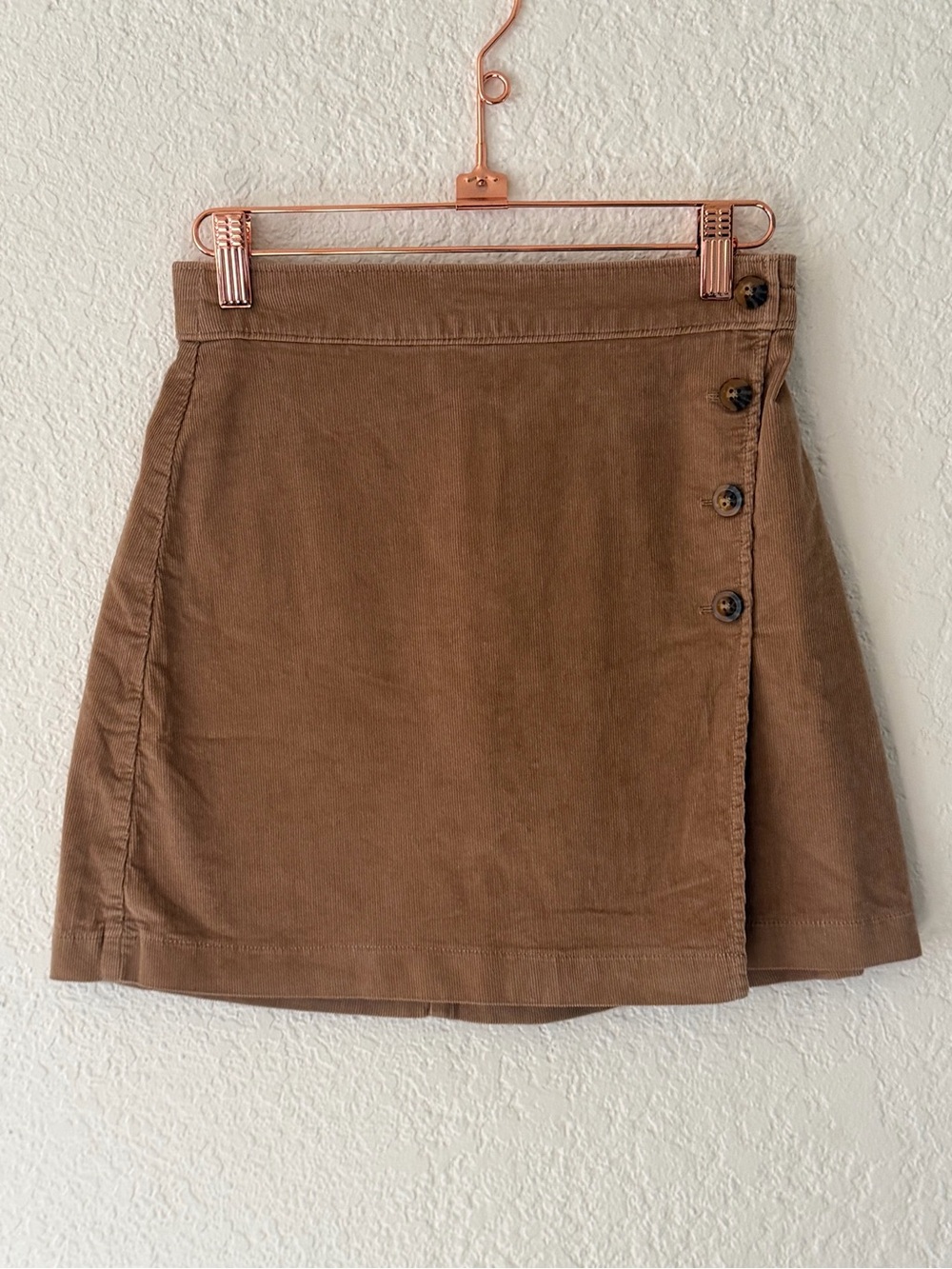 Hollister Brown Corduroy Button-Detail Mini Skirt